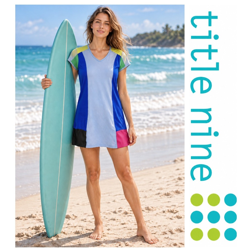 Title Nine Gidget Color Block Athletic Athleisure Wear Stretch Dress S